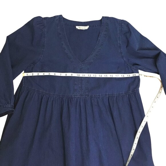 MADEWELL Denim Babydoll Maxi Dress XL Sylvia Dobby Blue Pockets Long Sleeve Boho - Picture 6 of 8